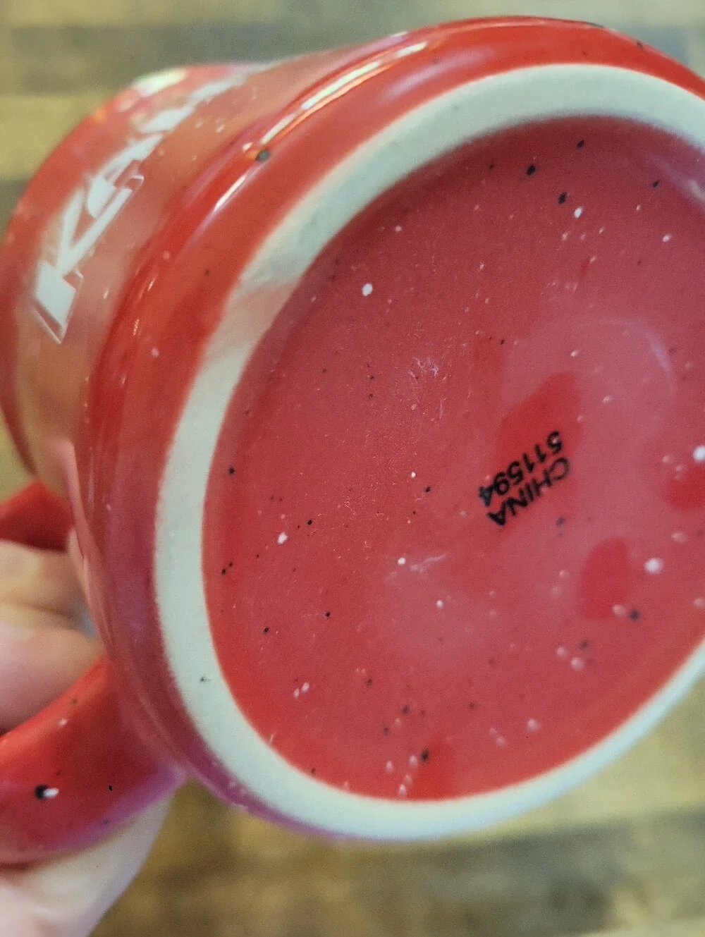 Red Speckled Ceramic Coffee MugKahlua Red Coffee Mug Cup Ceramic Embossed Logo